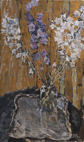 叶列梅耶Eremeev瓶花静物Still Life with Vase85.5X50cm布面油画Oil on Canvas1993