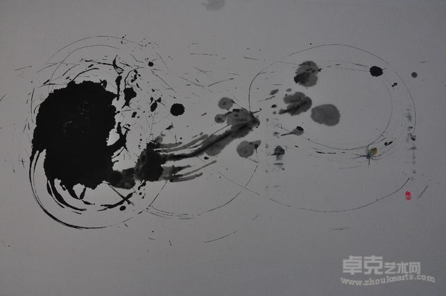 斗趣图之一  50x100cm  纸本水墨 2012