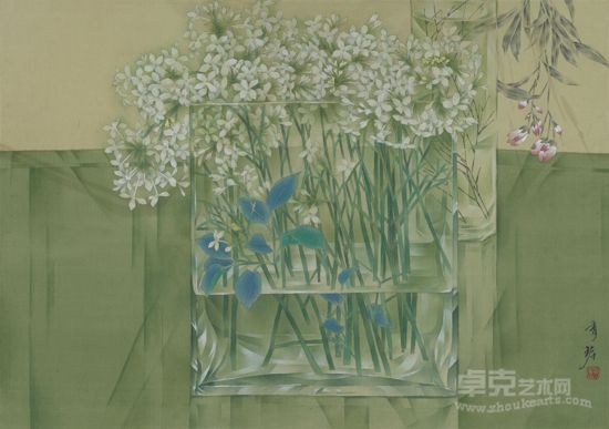 《余香》唐秀玲 绢本淡彩 70x49cm 2011年
