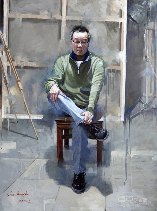 李小争布面油画《高光》（200-150厘米，2012年）