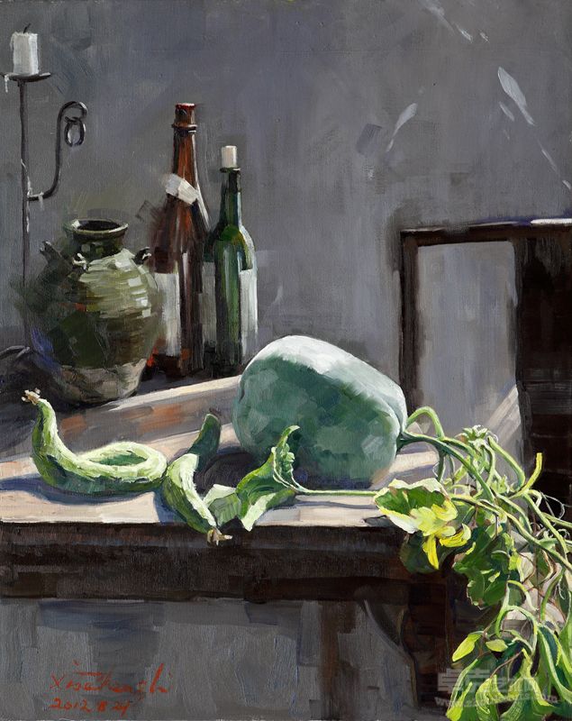 李小争油画《收获》（100-80厘米，2012年）
