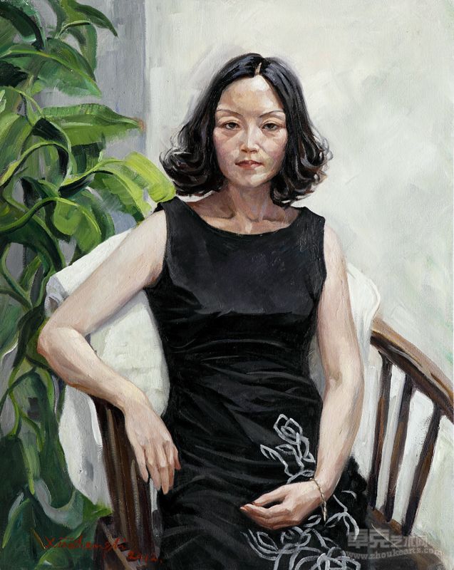李小争油画《伟子》（100-80厘米，2012）