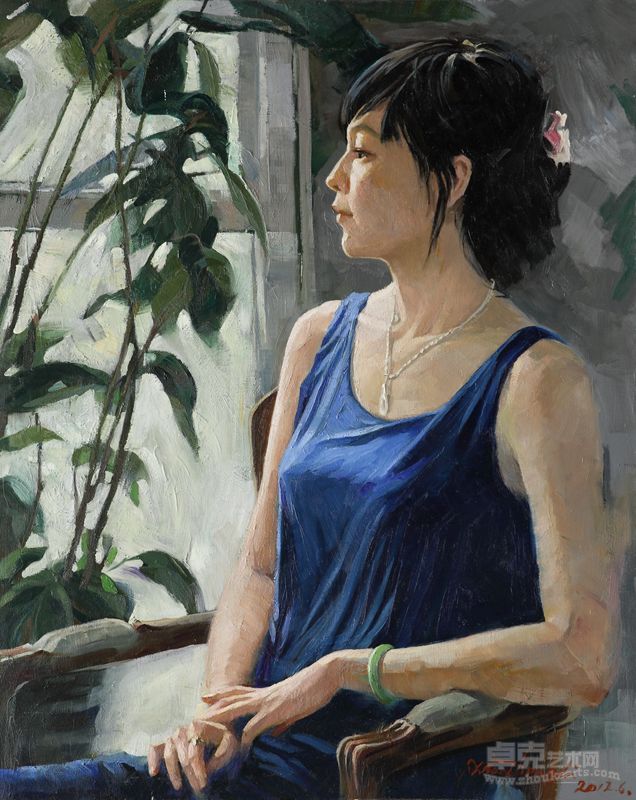 李小争油画《小芳》（100-80厘米，2012）