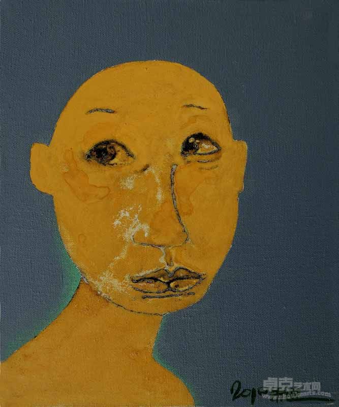 老二41，38x46cm,2010年，五色土
