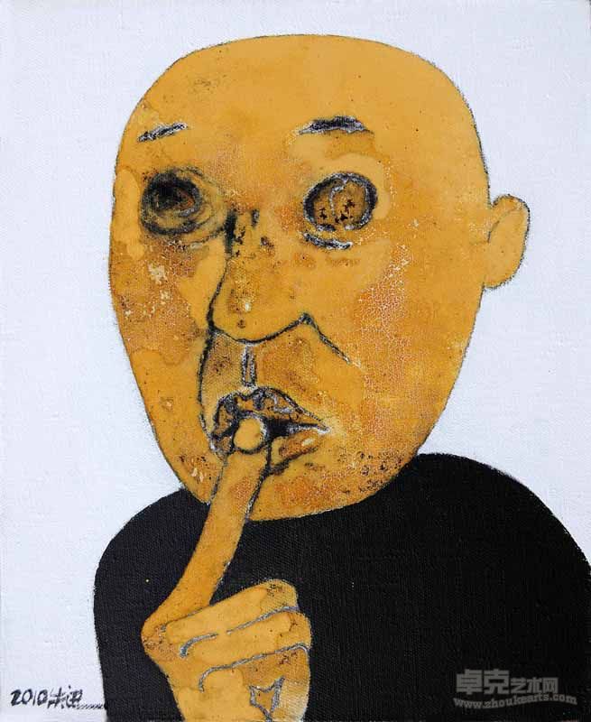 老二42，38x46cm,2010年，五色土
