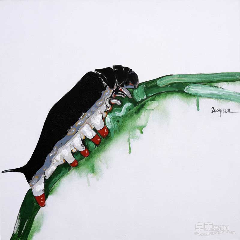 大虫2  100x100cm2009年.