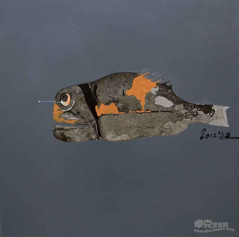 鱼12.3。100x100cm2012年