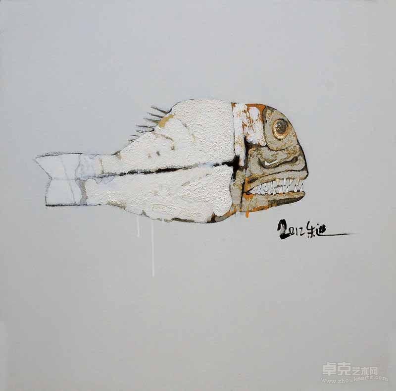 鱼12.5。100x100cm2012年