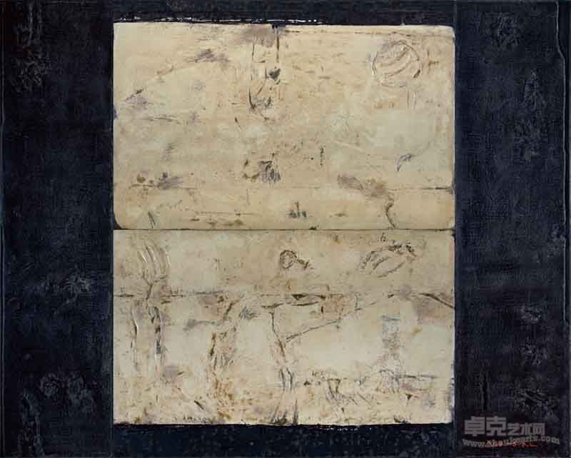 苏笑柏白圭 201×250cm 木板麻布油彩大漆 2010
