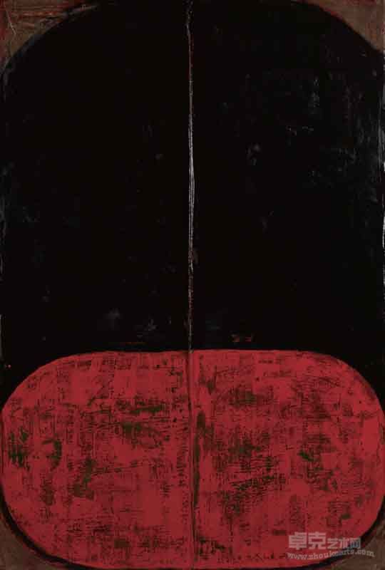 苏笑柏正宫 220×150cm 木板麻布油彩大漆 2007