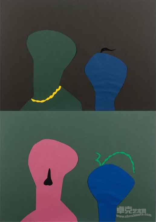 李山呼伦贝尔系列之二 109.5×79 cm×2 剪贴 2012