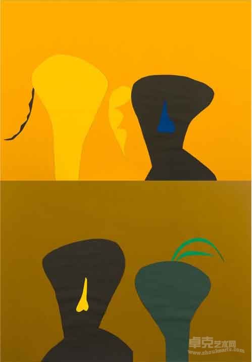 李山呼伦贝尔系列之三 109.5×79 cm×2 剪贴 2012