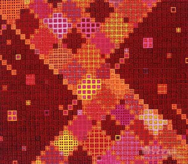 丁乙十示 2010-1 140×160cm 丙烯 成品布 2010