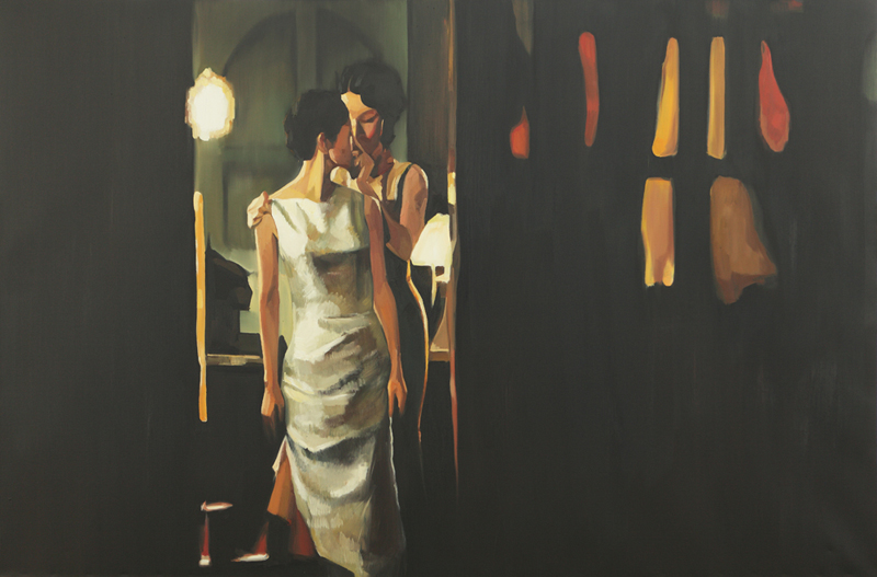 何汶玦看电影.美人依旧 200×300cm 2009年 布面油画