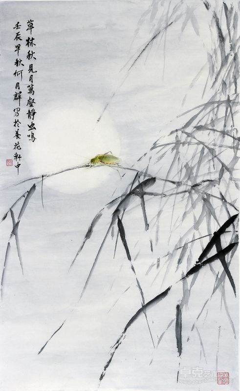 草林秋见月