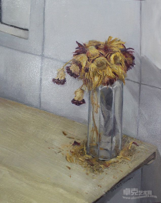 曹哲《窗台的干花》30cm×40cm