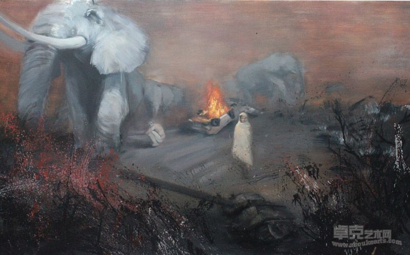 曹哲《在原地的一次等待》200cm×120cm
