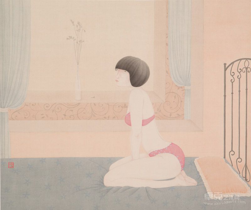 刘派 玻璃缸之一  绢本 73cm×62cm