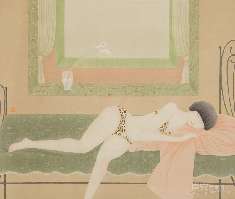 刘派 玻璃缸之三 绢本 73cm×62cm
