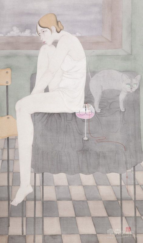 刘派 昼夜之六 绢本 95cm×70cm