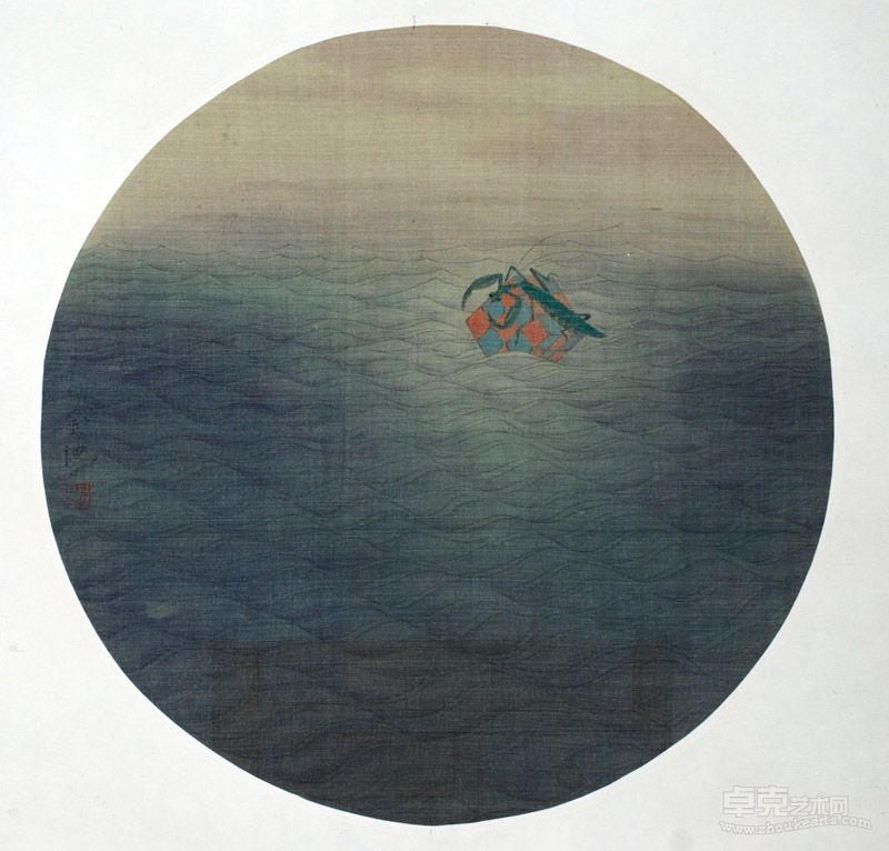 隋金池《惜某某》系列作品  绢本  30cm×30cm  2012年 系列之一