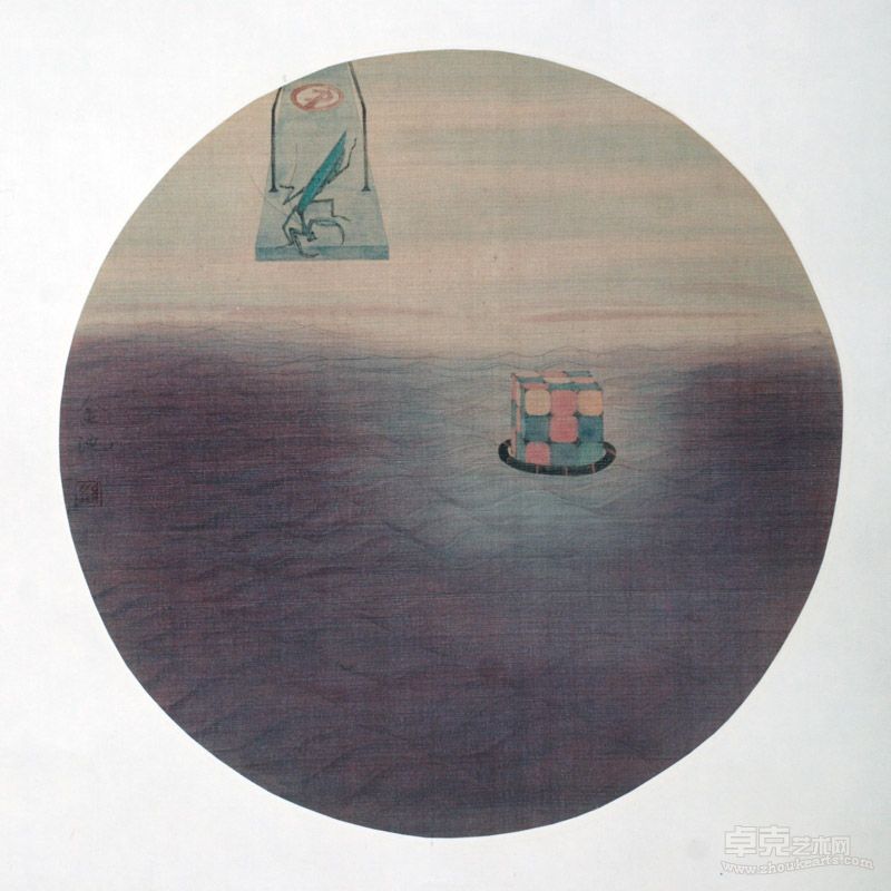 隋金池《惜某某》系列作品  绢本  30cm×30cm  2012年 系列之二