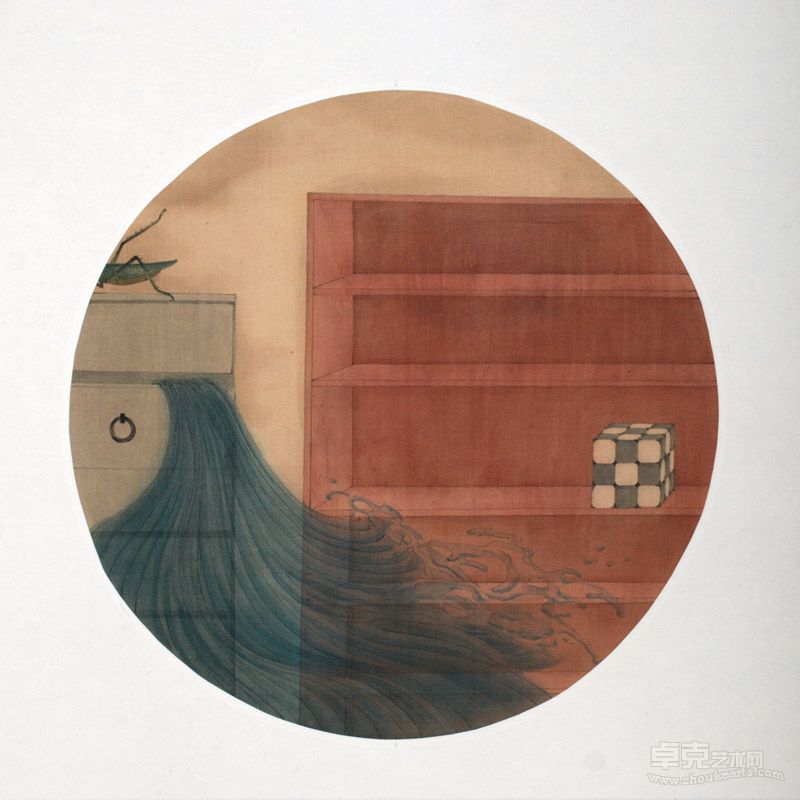 隋金池《惜某某》系列作品  绢本  30cm×30cm  2012年 系列之四