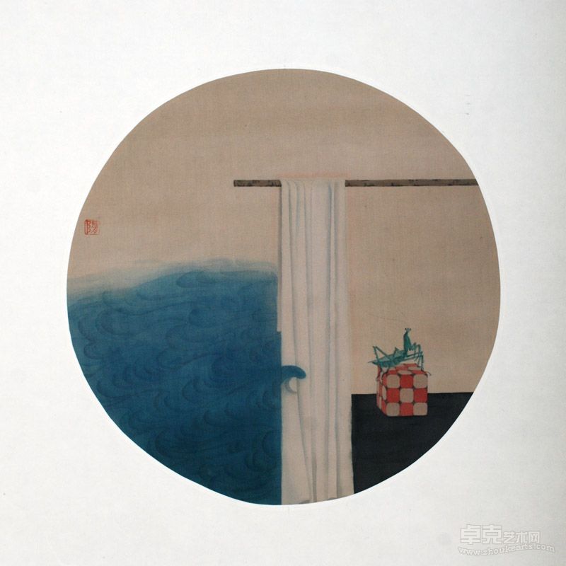 隋金池《惜某某》系列作品  绢本  30cm×30cm  2012年 系列之六