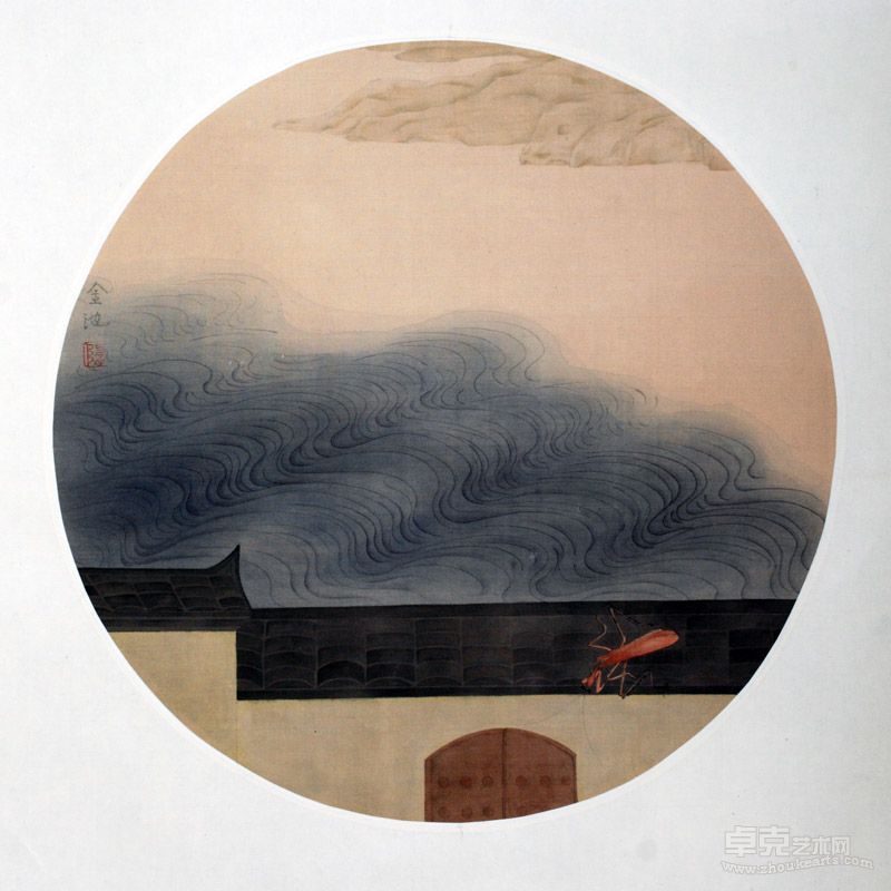 隋金池《惜某某》系列作品  绢本  30cm×30cm  2012年 系列之七