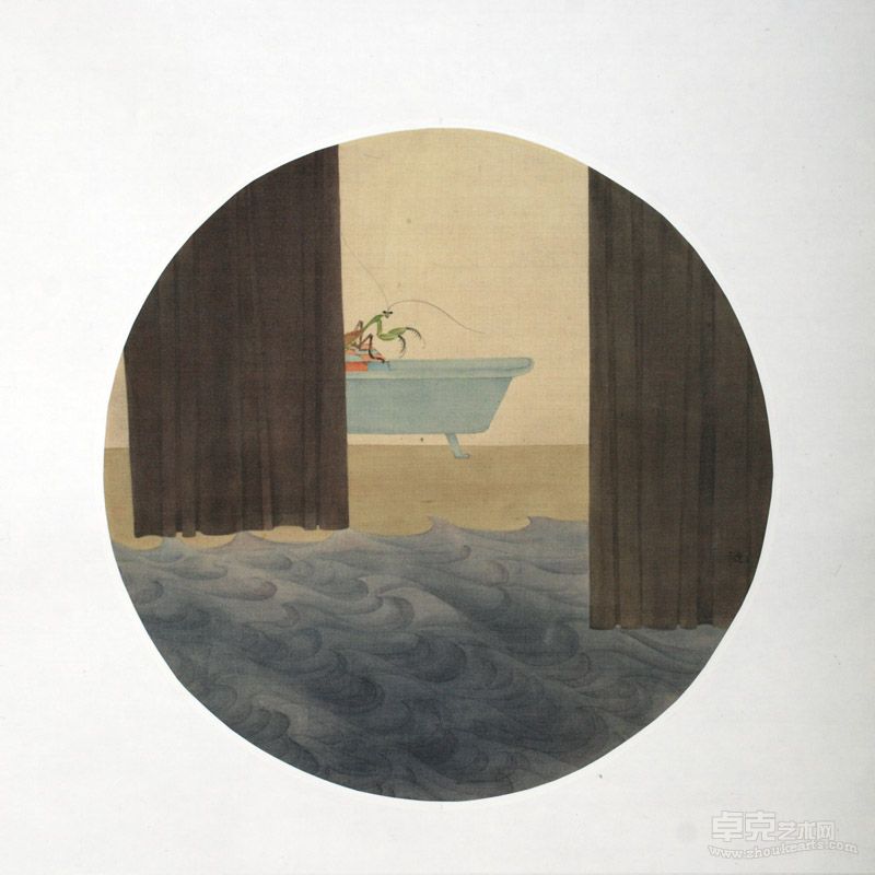 隋金池《惜某某》系列作品  绢本  30cm×30cm  2012年 系列之八