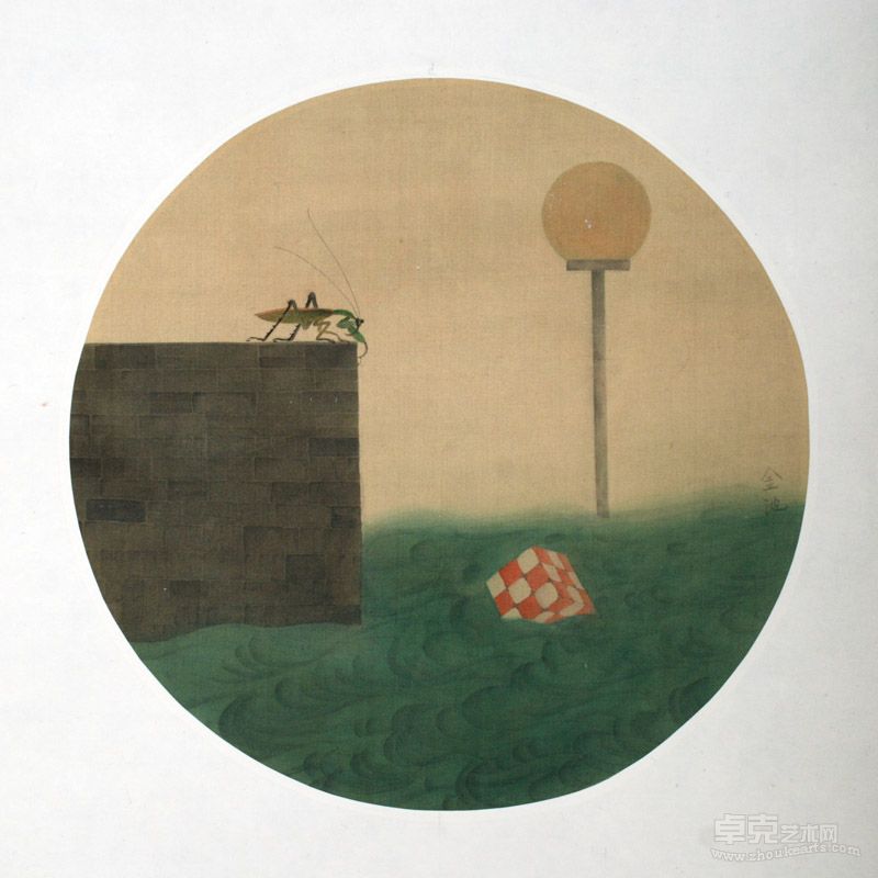 隋金池《惜某某》系列作品  绢本  30cm×30cm  2012年 系列之九
