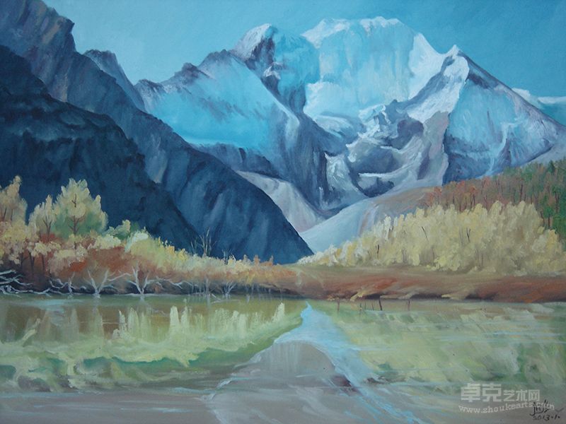 《雪山系列12号》布面油画，150乘90cm