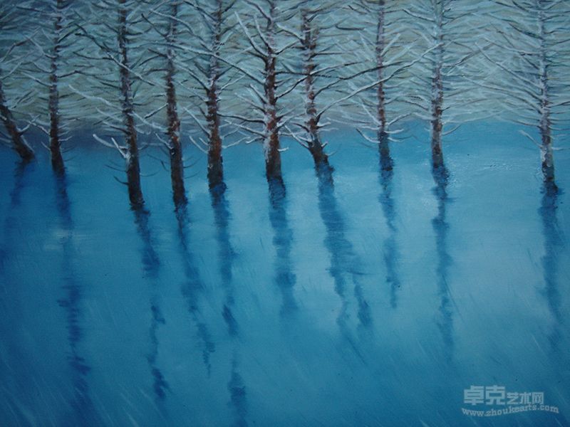 《雪山系列14号》布面油画，120乘100cm