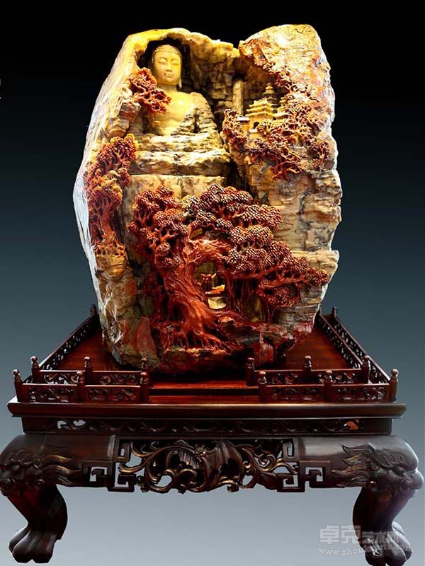 灵山仙境（寿山石之老龄石）马铭生 50x38x71cm