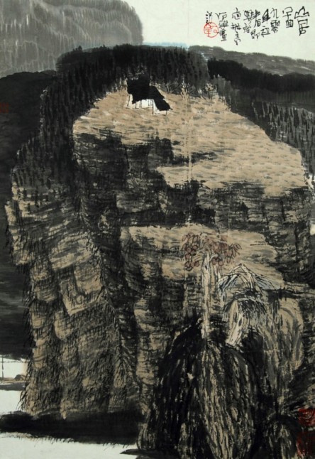 周石峰《山居图》 54×37cm 纸本水墨