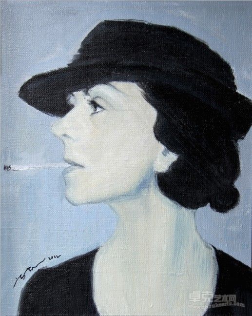 高虹《Coco Chanel》 40x32cm 亚麻布、丙烯  2012