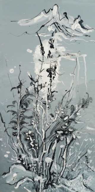 余萍《小树林》 40x80cm 布面丙烯  2012