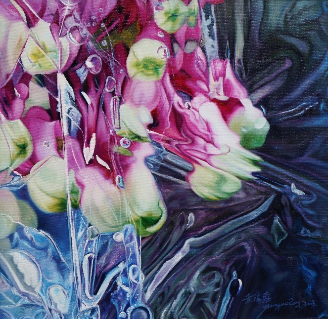 黄海蓉《变异石斛》No.1 60×60cm 布面油画  2012年
