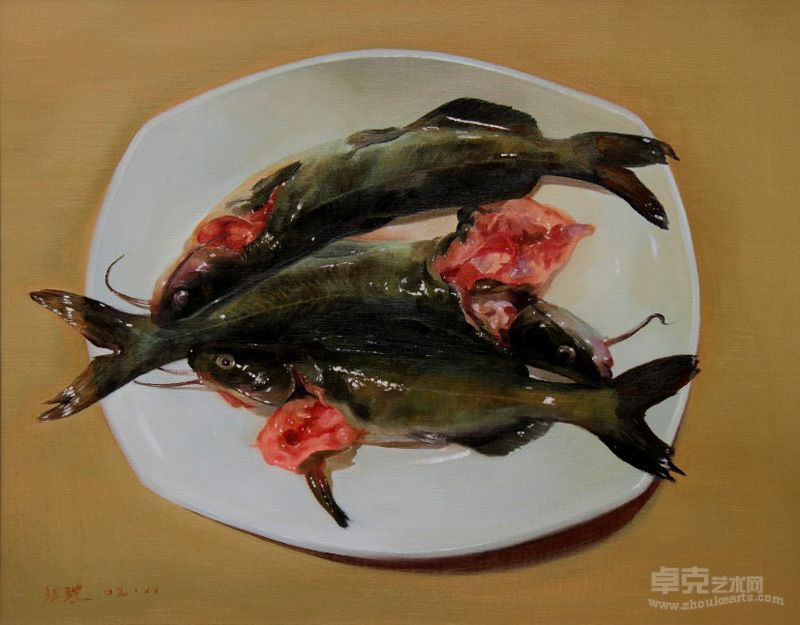 汪弢《年年有余》 40x50cm 布面油画  2012