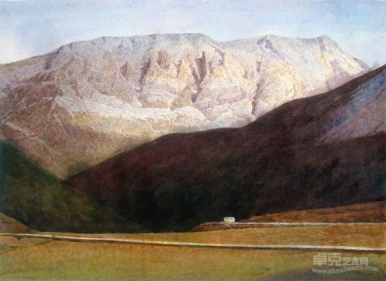 袁诚《远山》53x72cm 纸本水彩