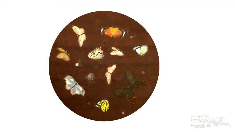 李中军《蝴蝶NO 2》 36X36cm 纸本工笔画 2012年
