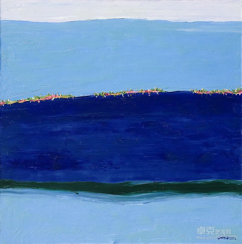 水兮 莲兮 100x100cm 布面油画