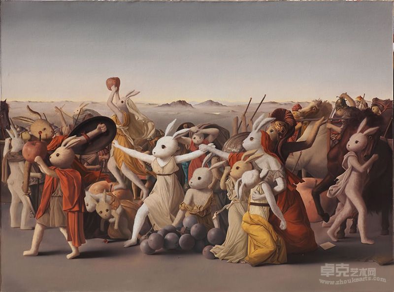 献给大卫的兔子 张凯　创作时间：2011　材质：布面油画　尺寸：150x200cm