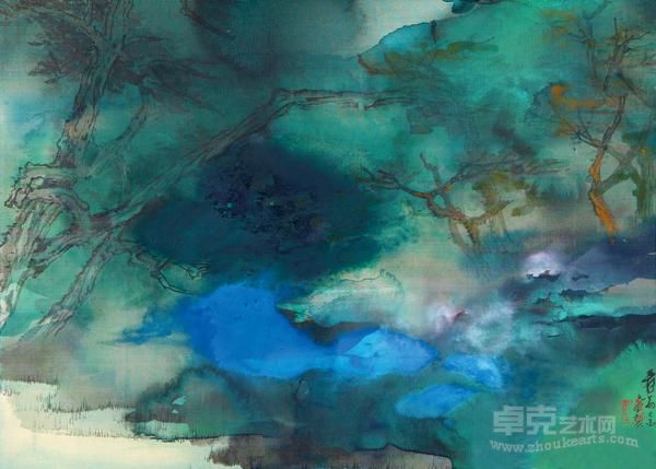 幽林浮岚 张大千 1969