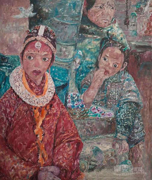 美丽神秘的尼泊尔公主 郝丽 100*120cm 2010年作