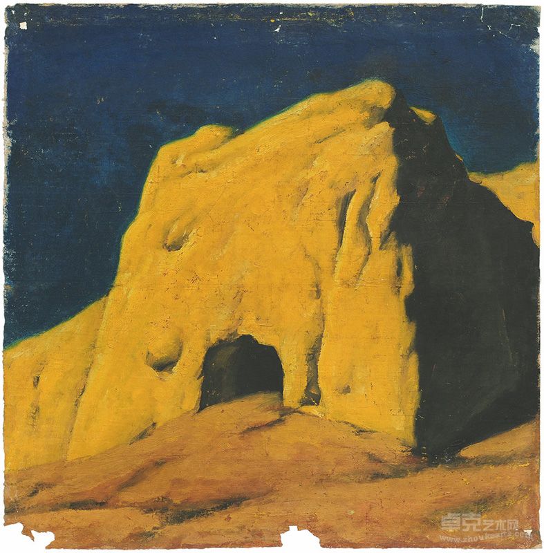 《风化的焦虑写生》之一，纸本油画，52×51cm，1985年