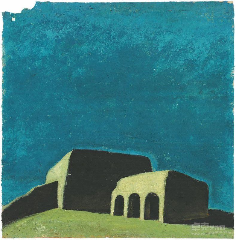 《风化的焦虑写生》之四，纸本油画，51.5×50.5cm，1985年