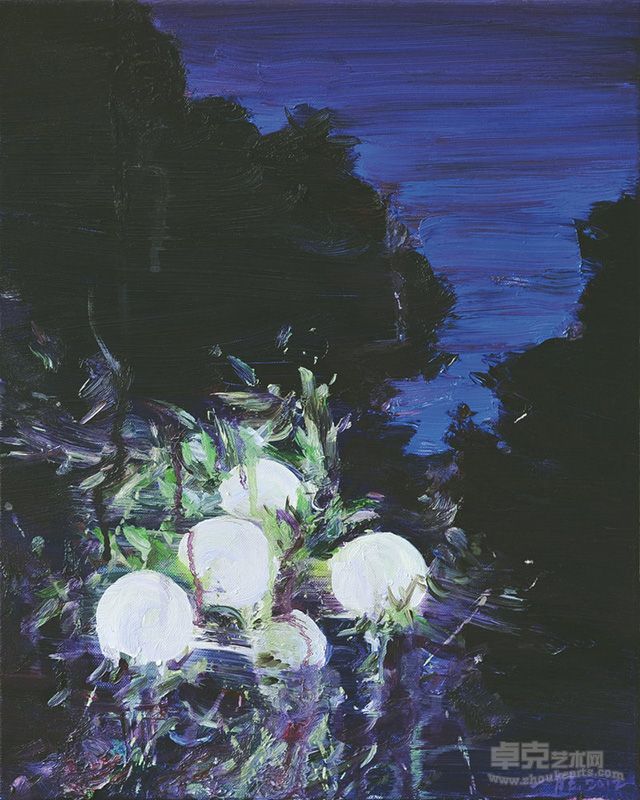 《魅影•路灯2012年NO.7》，布面油画 ，50×40cm ，2011年
