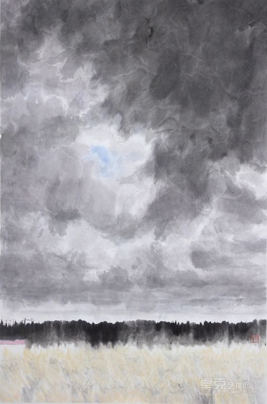 王牧羽《立秋·西》 45×70  纸本水墨  2012年