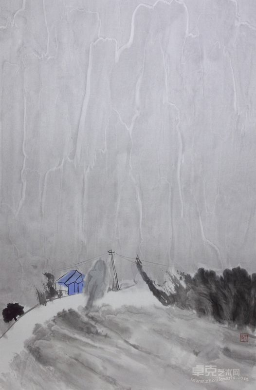 王牧羽《立秋·北》 45×70  纸本水墨  2012年
